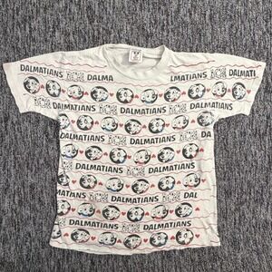 Vintage Disney 101 Dalmatians All Over Print T Shirt Made USA Cartoon Youth 4-6